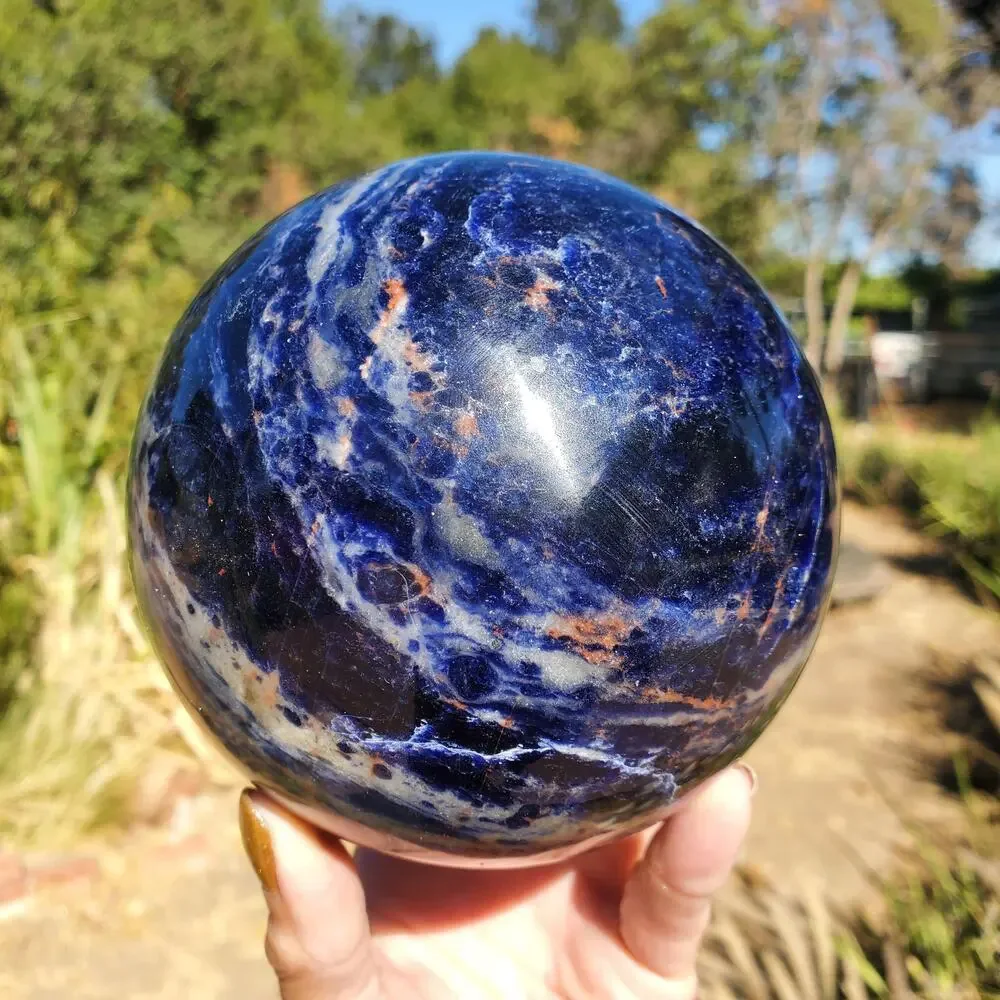 XL Dark Blue Sodalite Crystal Sphere 107mm 1840 grams
